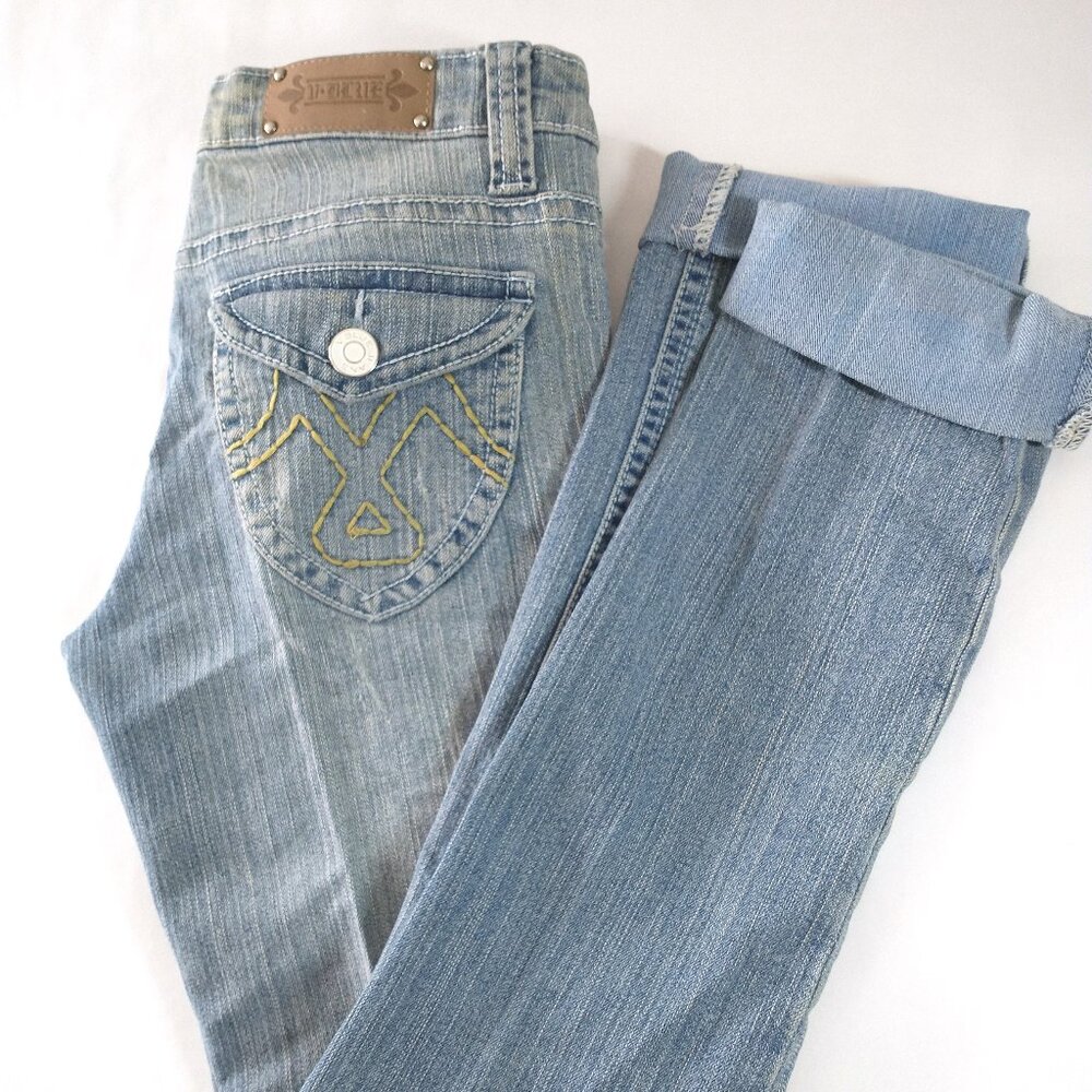 V Blue Rolled Hem Jeans Size 3/4